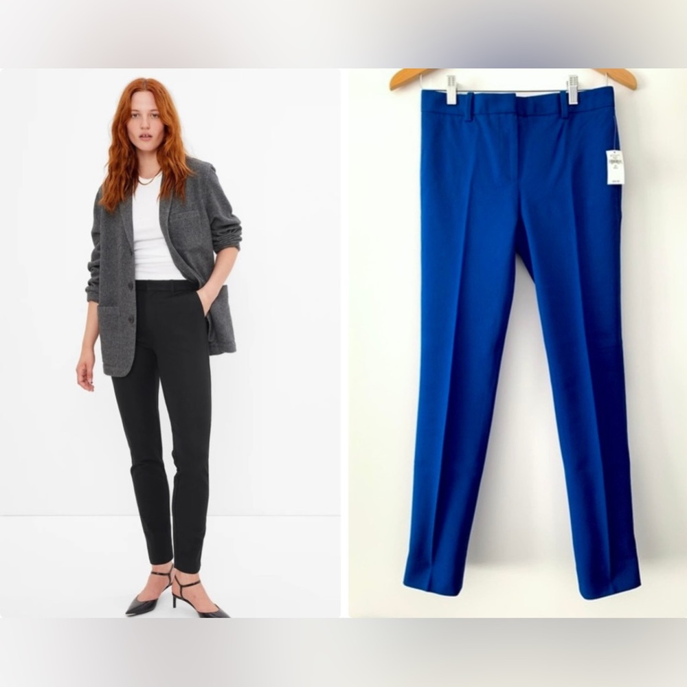 ❗️CLEAROUT❗️NWT! GAP blue mid rise flattering BiStretch slim PANTS -Sz 00 Reg